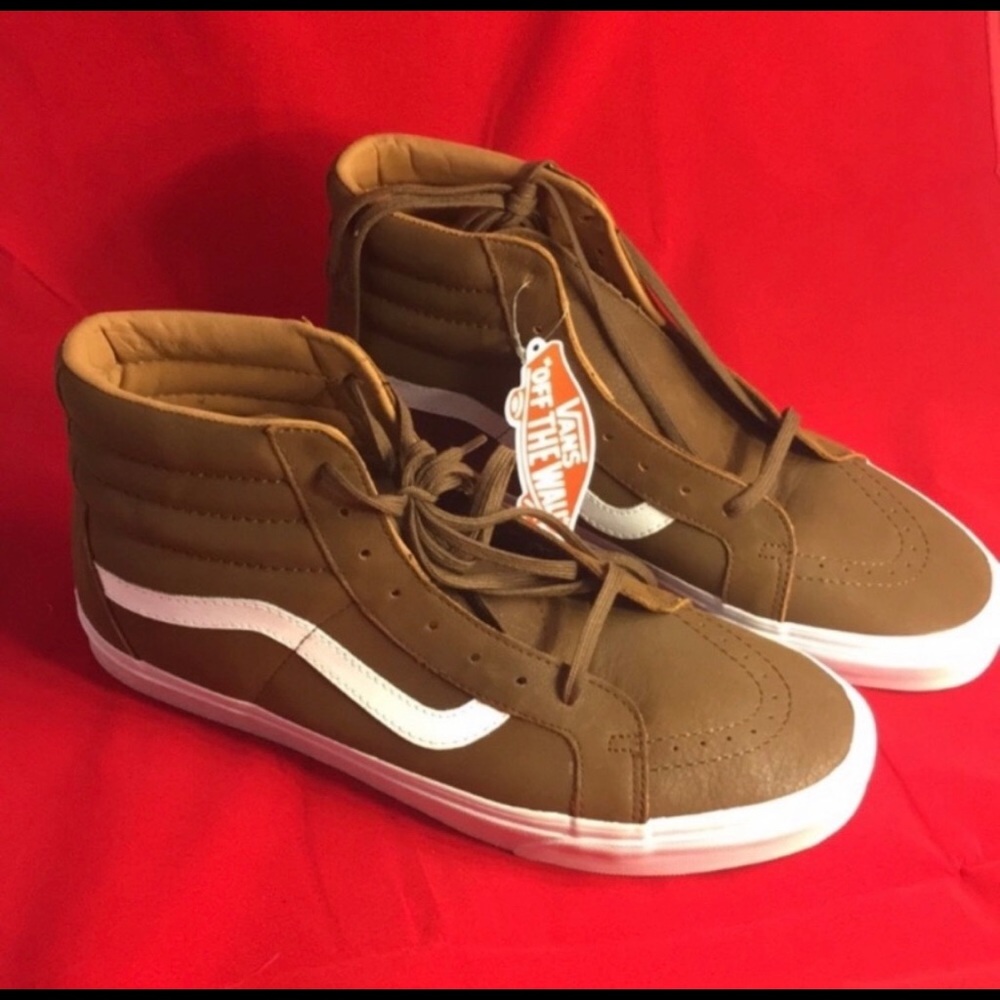 Vans high top brown leather shoes: NWT